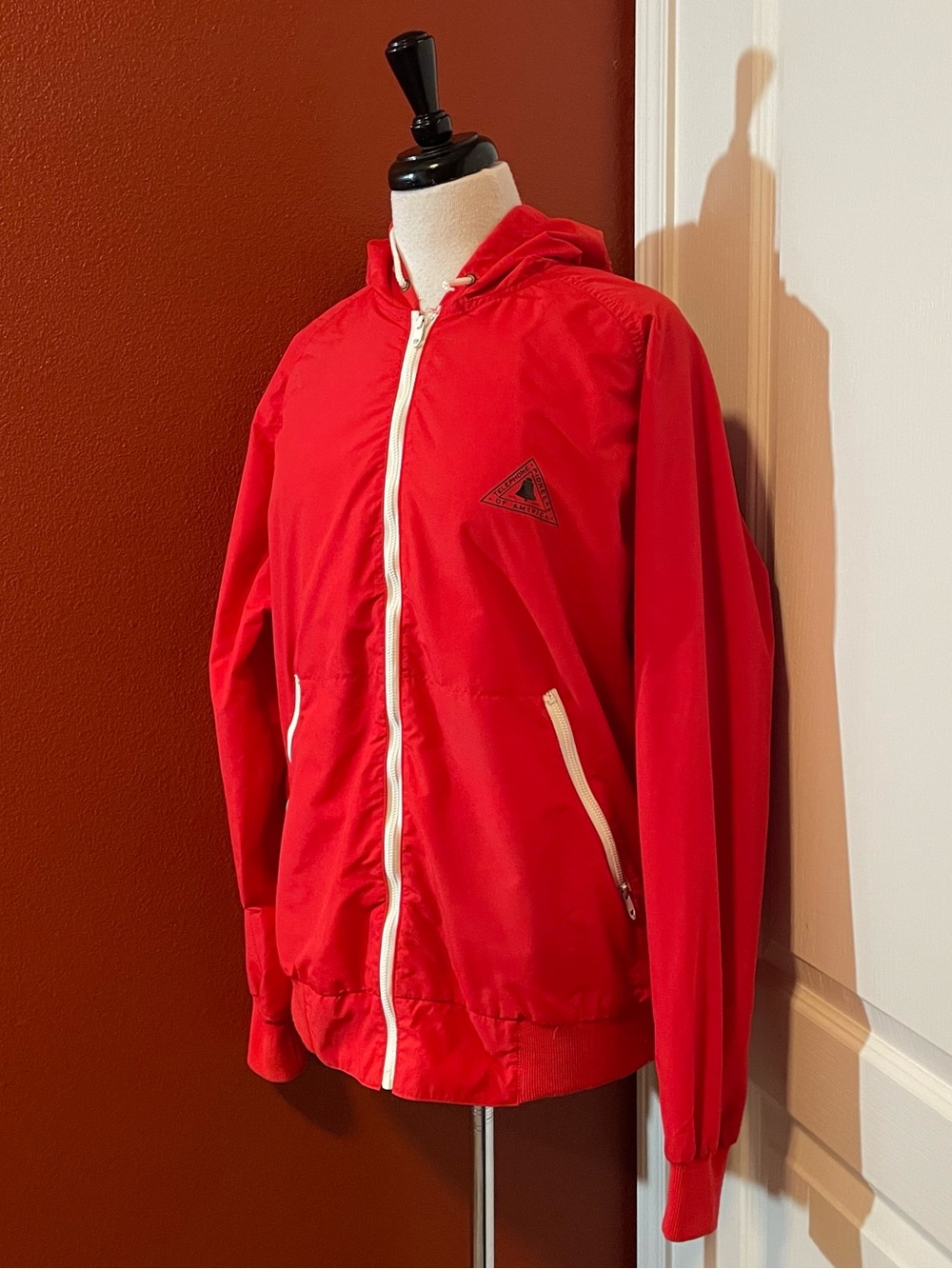 Vintage Levi’s Men’s 1984 Olympic Torch Relay Rainbow Striped Windbreaker Jacket